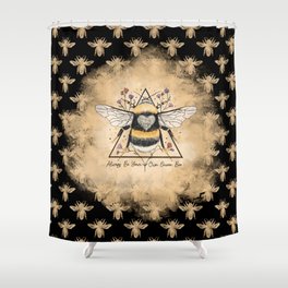 Gold Bee Art Shower Curtain