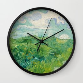 Green Wheat Fields, Auvers, 1890, Vincent van Gogh Wall Clock