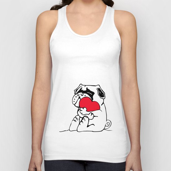 Pug Heart Unisex Tank Top