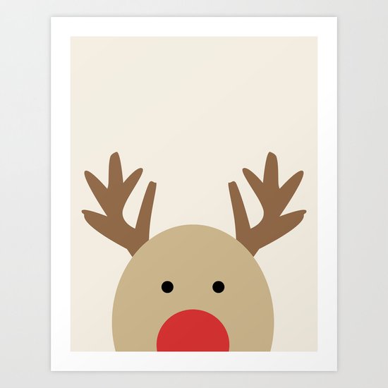 RED NOSED REINDEER Art Print