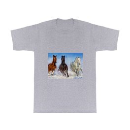 Woodstock, Connecticut - The Wild of the Winter Horses, A Portrait T Shirt