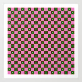 Billie - Floral Checker Art Print