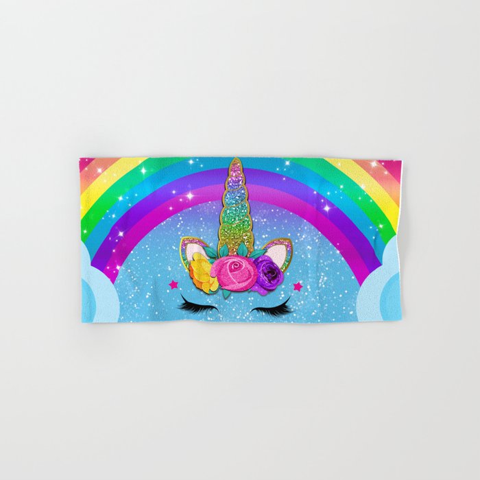 Rainbow Sparkle Unicorn Hand & Bath Towel