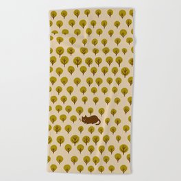 Hidden cat 59C zzz forest Beach Towel