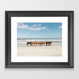 Beach Horses Framed Art Print