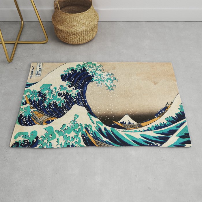 The Great Wave Off Kanagawa Traditional Japanese Landscape Rug