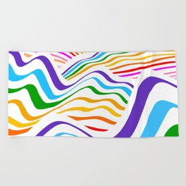Vibrant Rainbow Wave Landscape Beach Towel