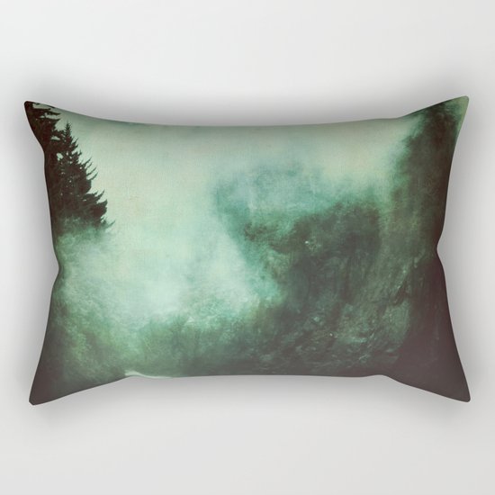 Morning dust on Mountains - Forest Wood Tree Rectangular Pillow