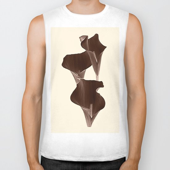 Brown Calla Lilly. Biker Tank