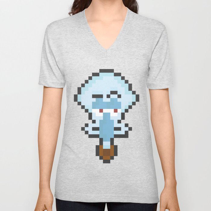 Squidward Pixels V Neck T Shirt