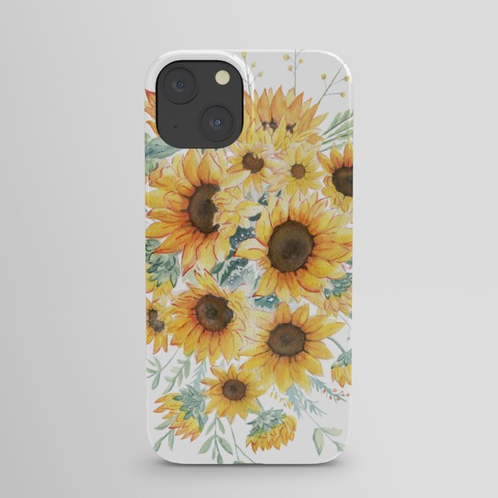 Loose Watercolor Sunflowers iPhone Case