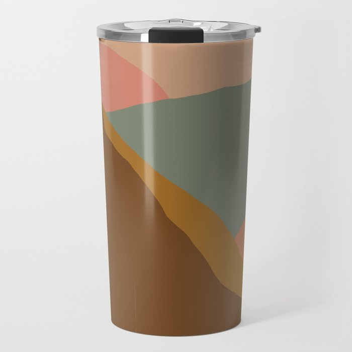 Minimalistic Bohemian Landscape in Muted Earthy Colors Travel Mug