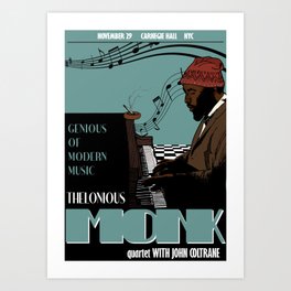 Thelonious Monk Jazz Poster Art Print