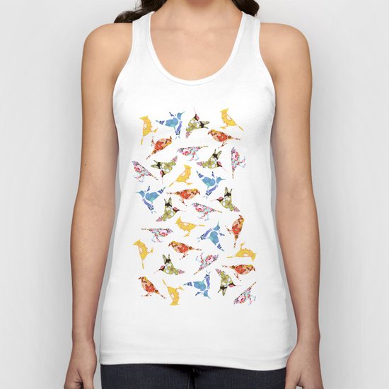 Vintage Wallpaper Birds Unisex Tank Top