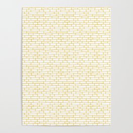 Brick Road - White and Yellow Poster