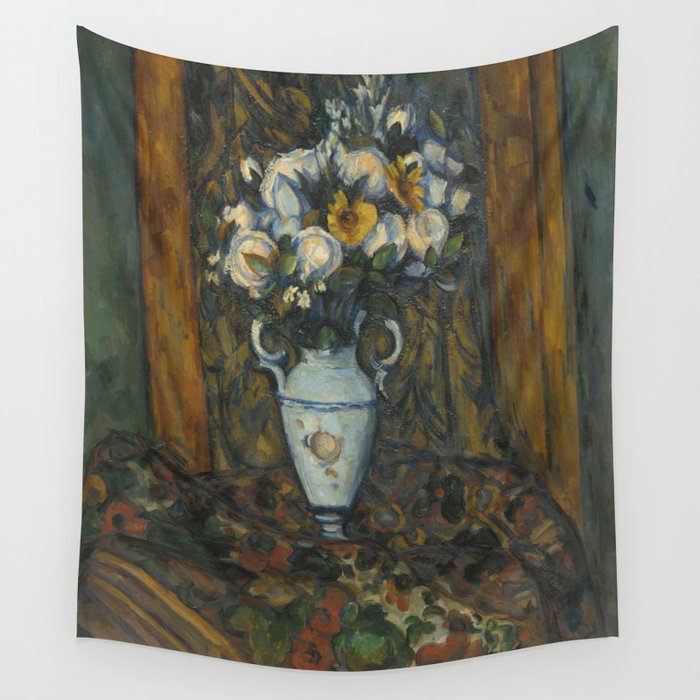 Paul Cézanne - Vase of flowers Wall Tapestry