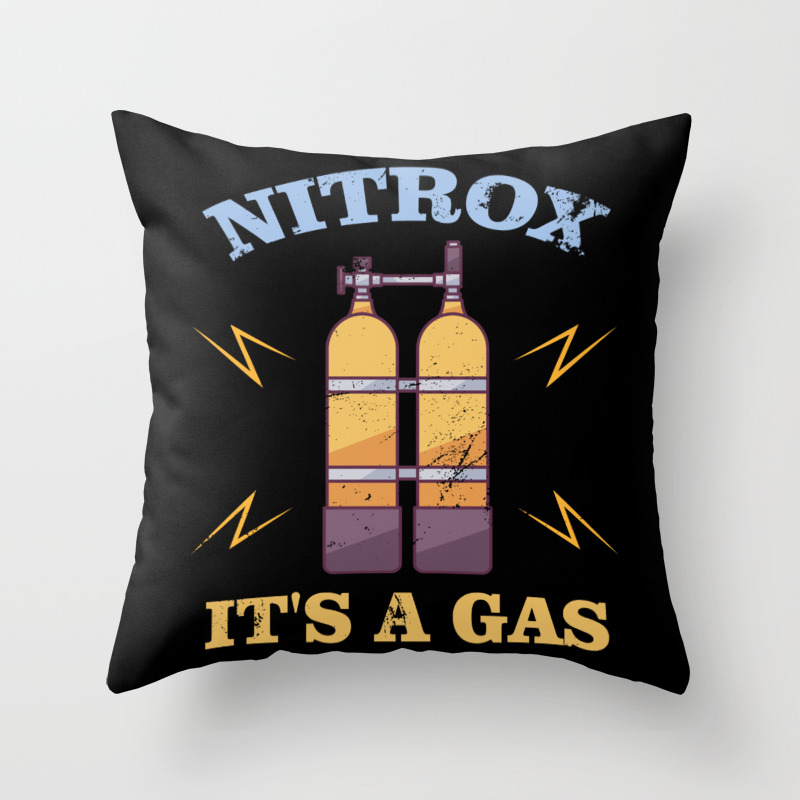 Funny Scuba Diver Nitrox Nitrogen Diving Gas Dive Lover Throw Pillow by  melogoods | Society6