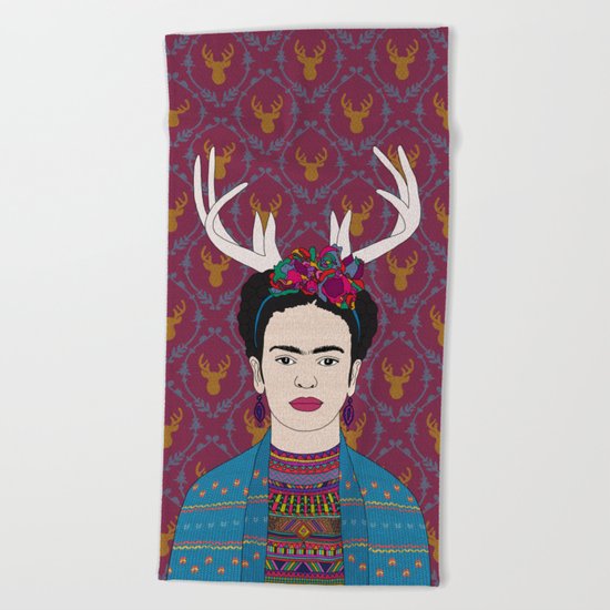 DEER FRIDA Beach Towel