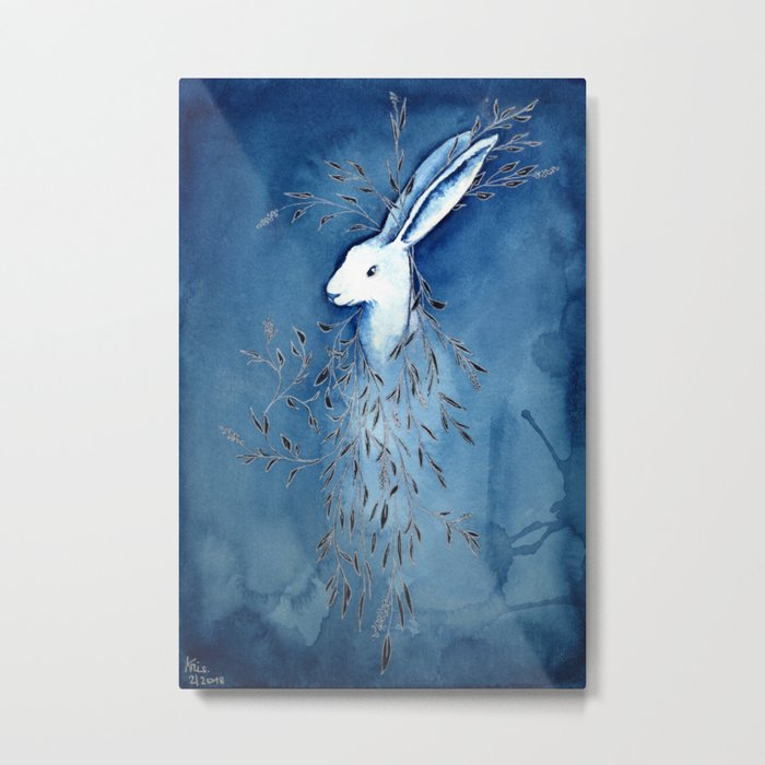 White rabbit Metal Print