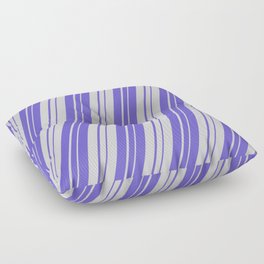 [ Thumbnail: Light Grey and Slate Blue Colored Striped Pattern Floor Pillow ]