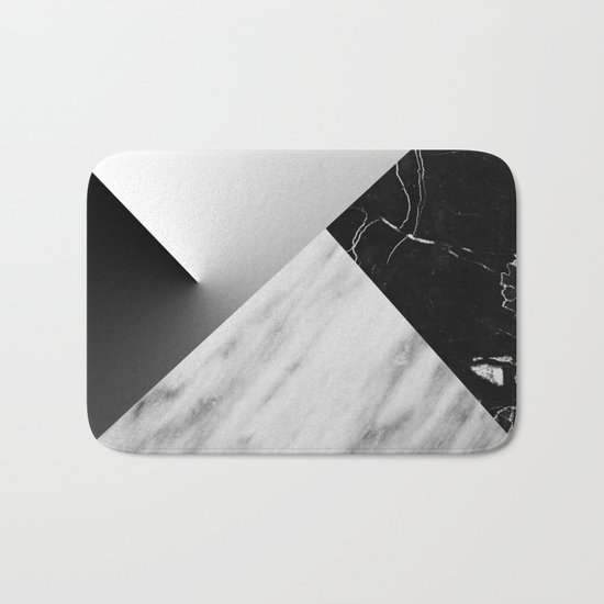 Monochromatic Marble Collage Bath Mat