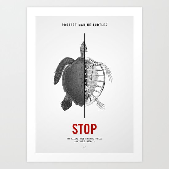 Protect Marine Turtles Art Print