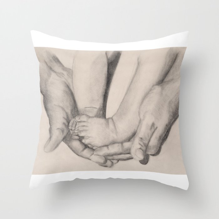 Daddy Love, Baby Feet Throw Pillow