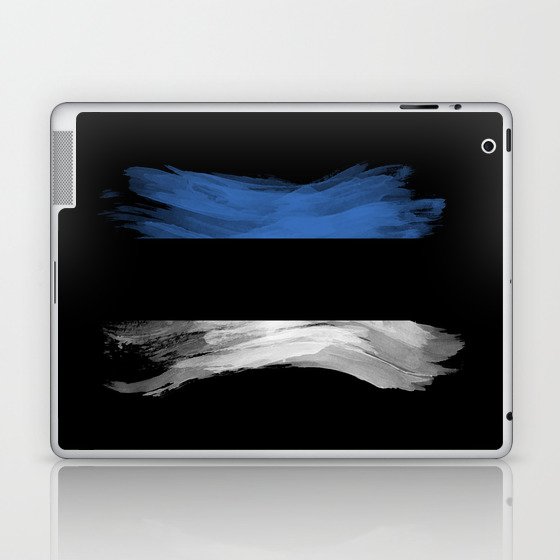 Estonia flag brush stroke, national flag Laptop & iPad Skin