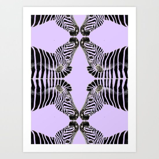 Lavander Zebras Art Print