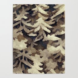 Icy Forest Camouflage Poster