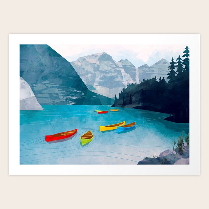 Canadian Canoes Art Print by Micaela Dawn Society6