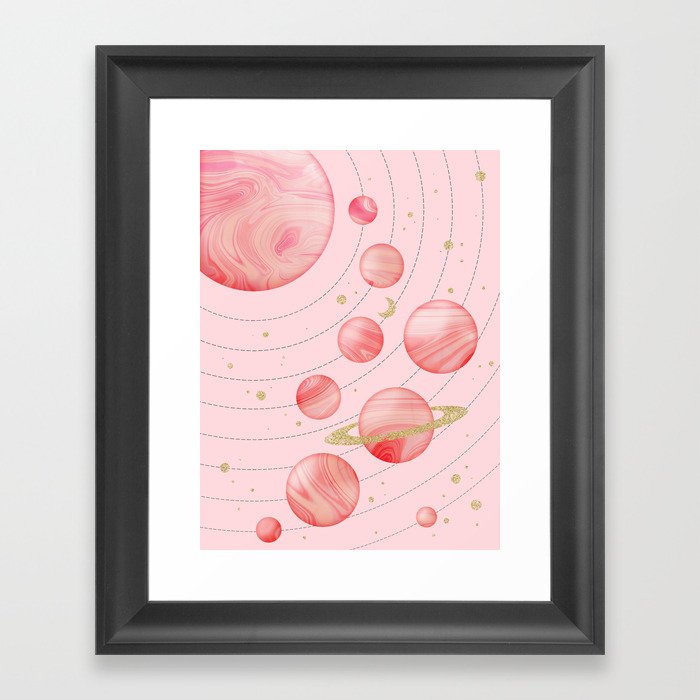 The Pink Solar System Framed Art Print