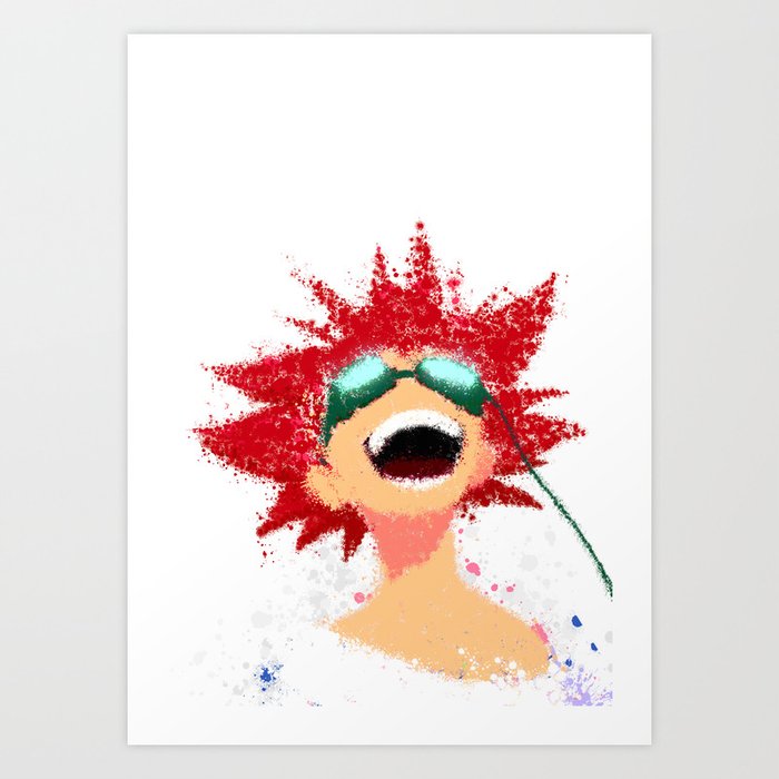 Cowboy Bebop Edward Painting Color Splatter Style Art Print By