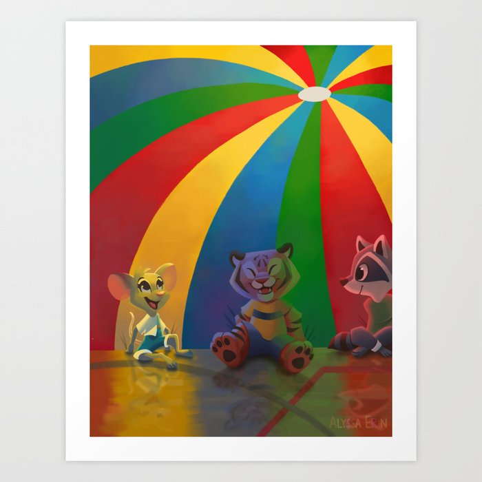 Best Day Of Gym Class Rainbow Parachute Animals Mouse Tiger