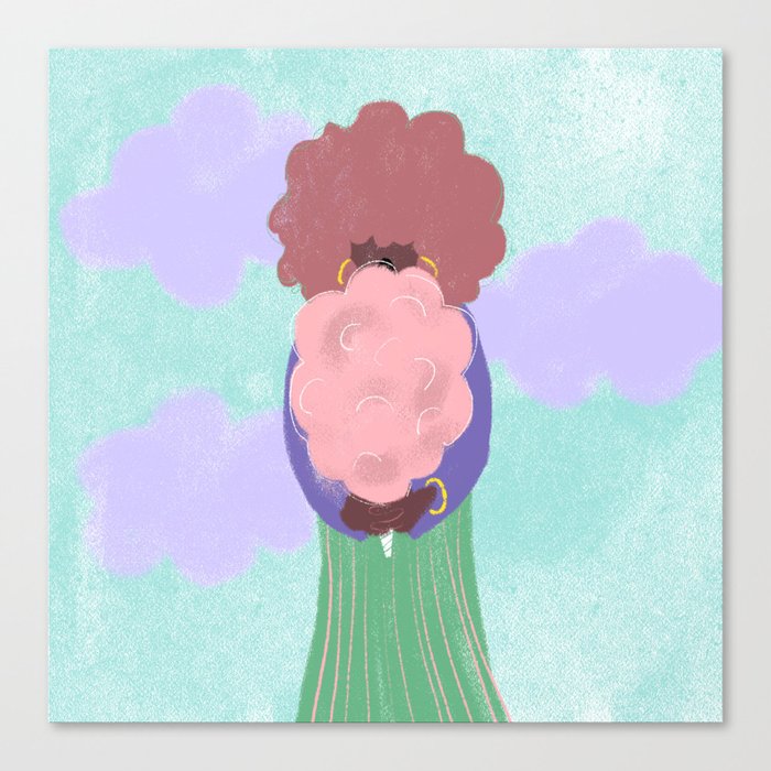Cotton Candy Afro Canvas Print