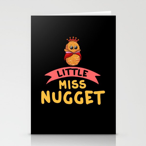 Chicken Nugget Girl Queen Vegan Nuggs Fries Stationery Cards