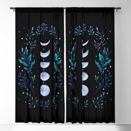 Moonlight Garden - Blue Blackout Curtain
