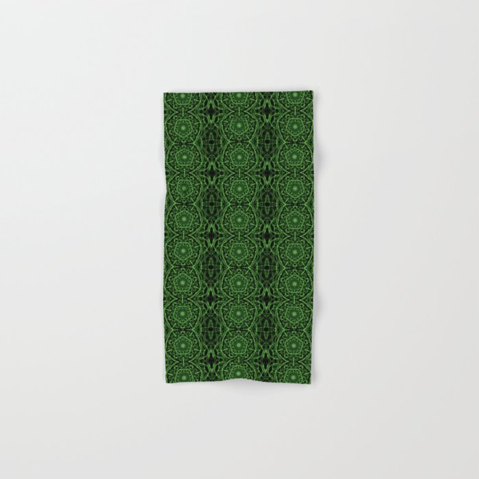 Liquid Light Series 18 ~ Green Abstract Fractal Pattern Hand & Bath Towel