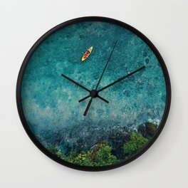 Kayaking in The Philippines  Wall Clock | Photo, Turquoise, Green, Travel, Aerial, Kayak, Wanderlust, From Above, Aerial Photography, Minimal 