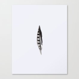 Minimalist Abstract Black and White Feather Canvas Print