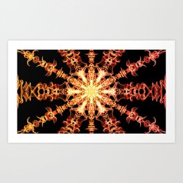 Mandala Art Print | Circle, Digital, Ornament, Background, Tattoo, Texture, Fire, Pattern, Decorative, Flames 