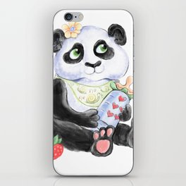 Baby Panda with strawberryes, Girl Baby shower  iPhone Skin
