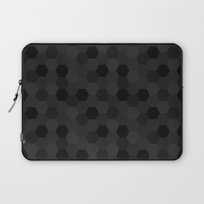 Dark Hexagon polygon pattern. Digital Illustration background Laptop Sleeve