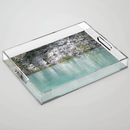 Teal lake in the French alps - mountain reservoir - nature and travel photography Acrylic Tray