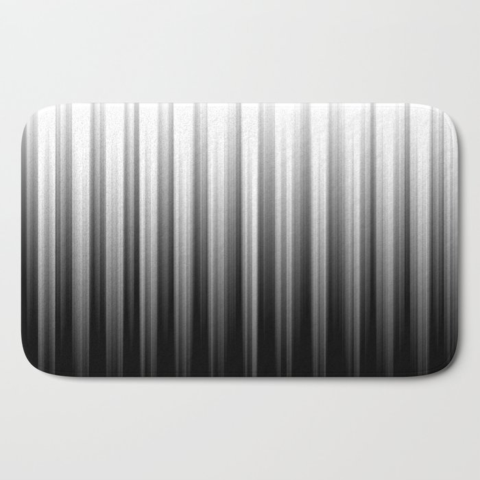 Black And White Soft Blurred Vertical Lines - Ombre Abstract Blurred Design Bath Mat