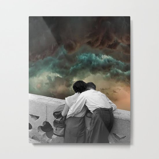 Watching the storms roll in Metal Print