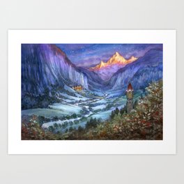 The Hidden Valley in Winter Art Print