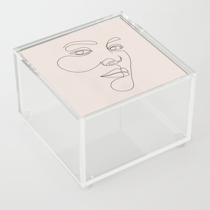 s14_2 - female face - pastel Acrylic Box