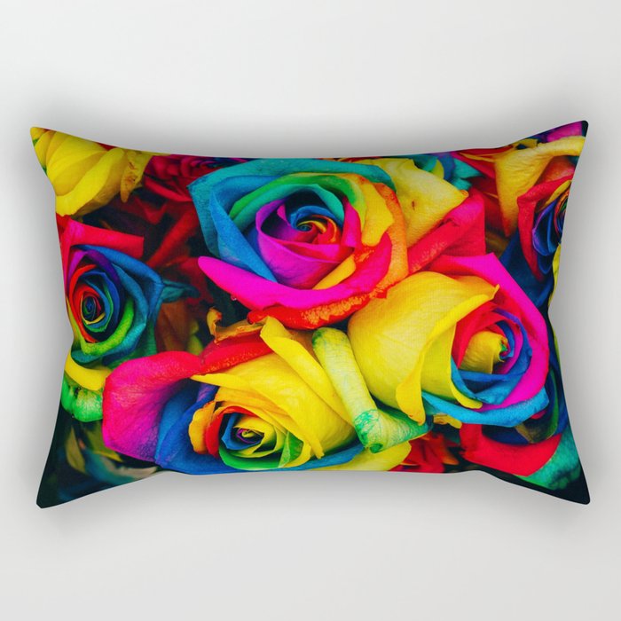 giant rainbow flower pillow