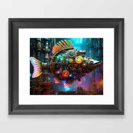 Steampunk fish Framed Art Print